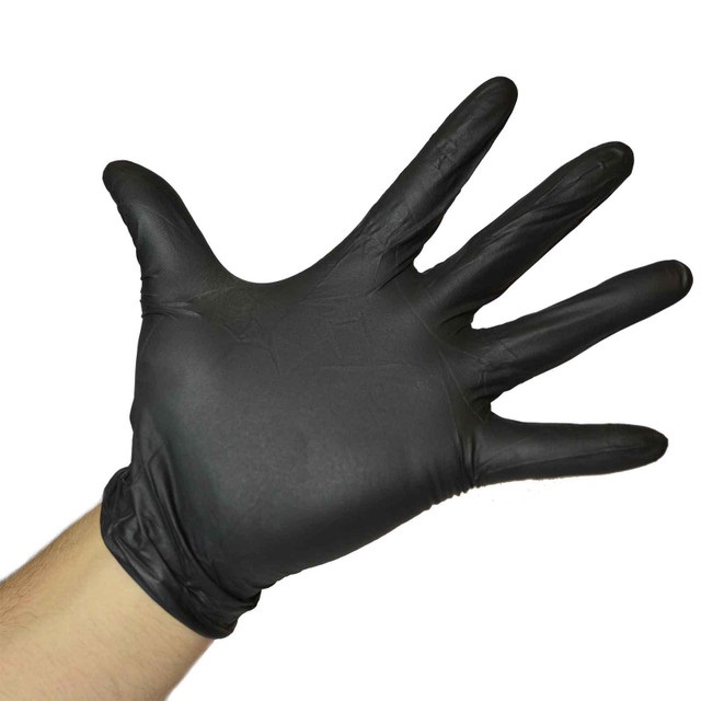 Nitrile Powder-Free 7mil  Glove, Large, Black, Deluxe, 