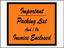 4 1/2 x 6&quot; &quot;Important Packing List/ Invoice