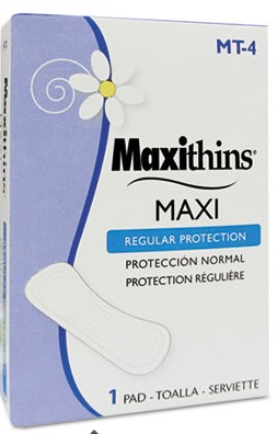 Maxithins Vended Sanitary  Napkins #4, Maxi, 250 