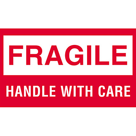 #DL1070 3 x 5&quot; Fragile Handle with Care Label 500/rl