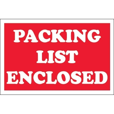 #DL1110 2 x 3&quot; &quot;PACKING LIST ENCLOSED&quot; Label