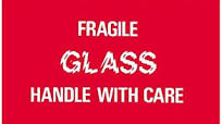 #DL1150 3 x 5&quot; Fragile Glass Handle with Care Label