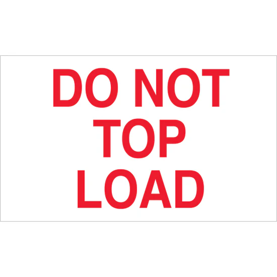 #DL1220 3 x 5&quot; Do Not Top Load Label (Red/White)