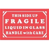 #DL1290 5 x 3&quot; This Side Up Fragile Liquid in Glass