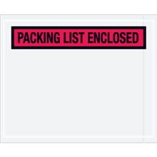 4 1/2 x 5 1/2&quot; Red &quot;Packing List Enclosed&quot; Envelopes 1m/cs