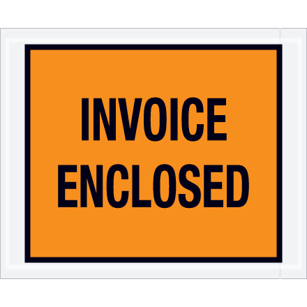 4 1/2 x 5 1/2&quot; Orange &quot;Invoice Enclosed&quot; Envelopes