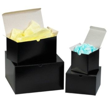 Gift Boxes, 10 x 10 x 6, Black Gloss, 50/Case